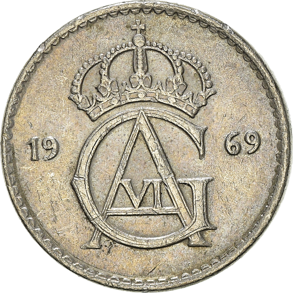 Moneda, Suecia, 25 Öre, 1969
