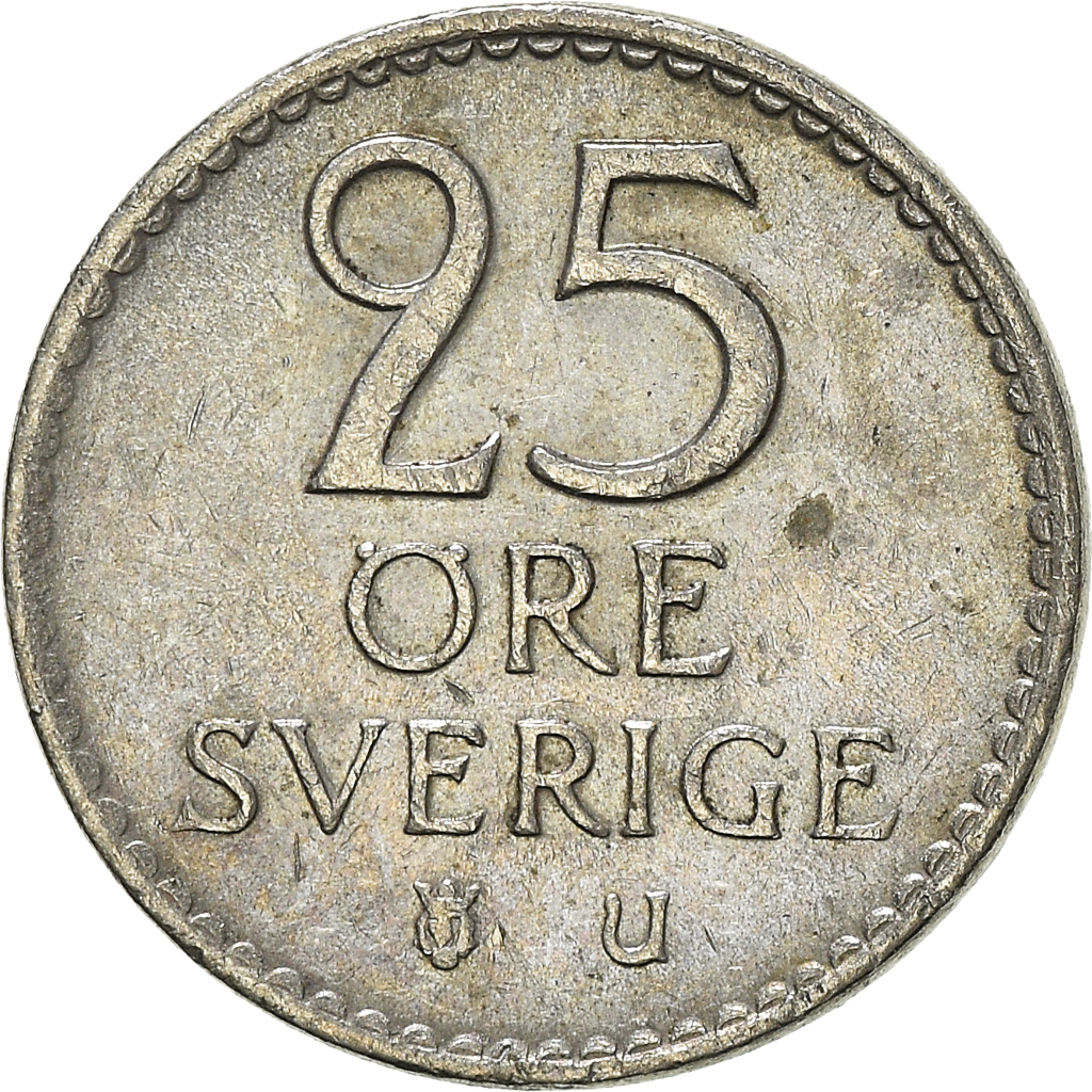 Moneda, Suecia, 25 Öre, 1969