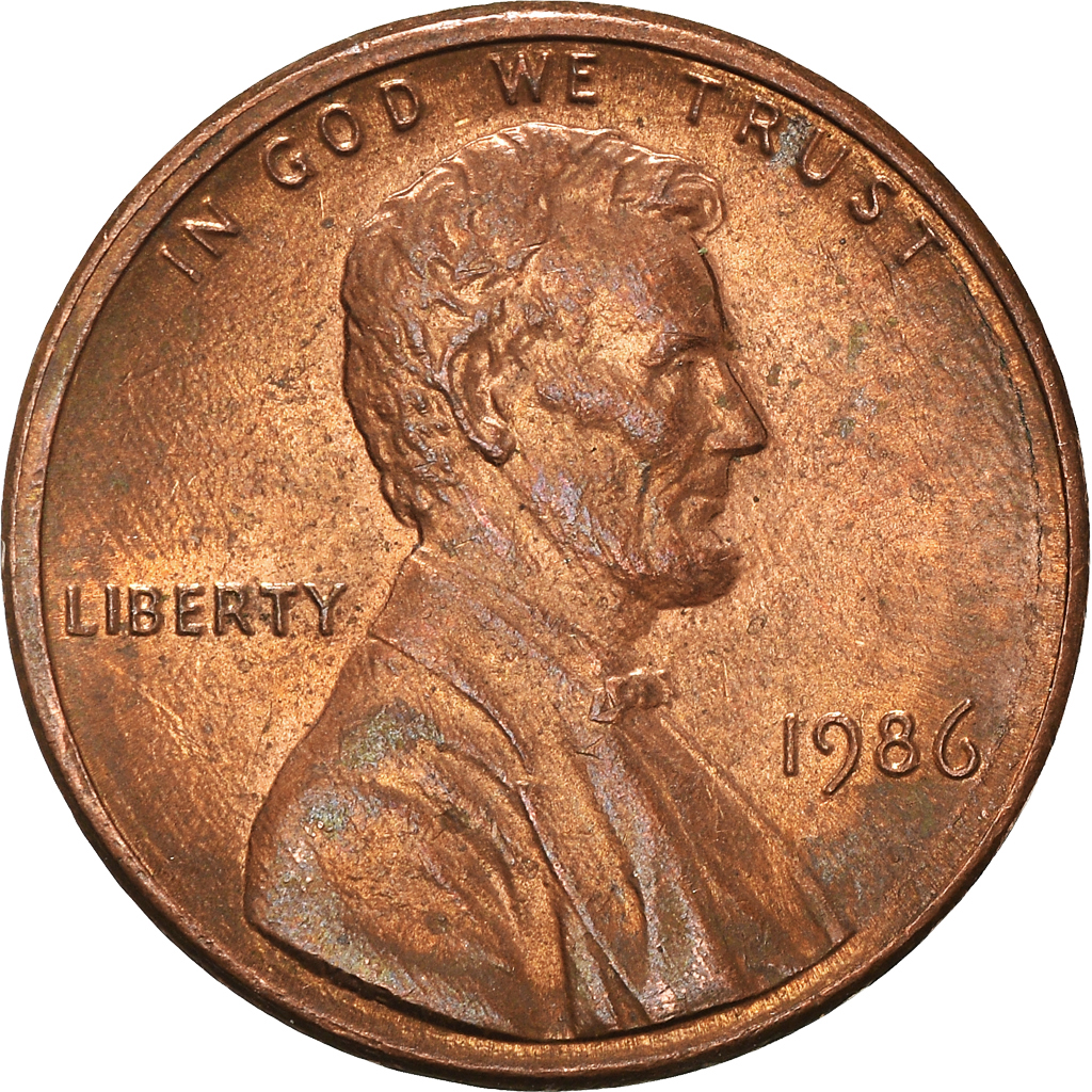 Moneda, Estados Unidos, Cent, 1986