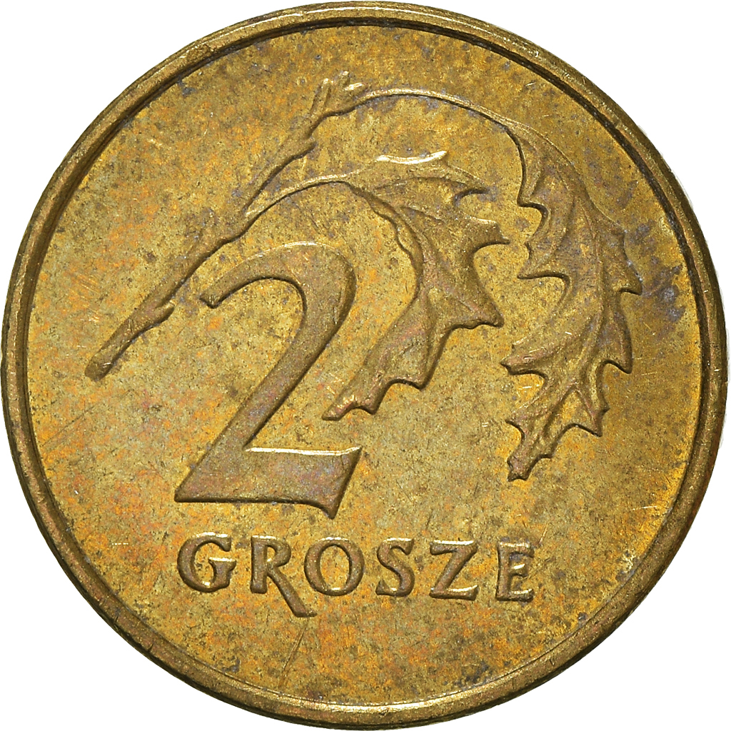 Moneda, Polonia, 2 Grosze, 1998