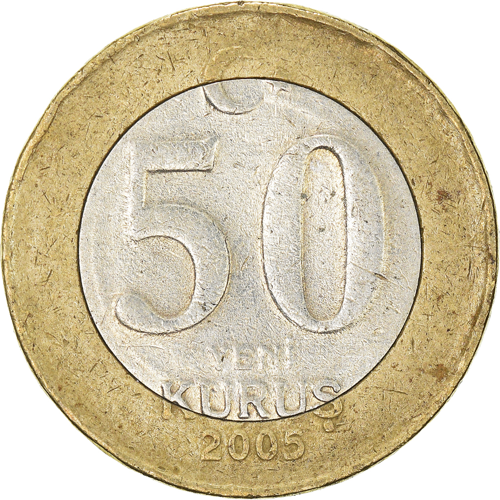 Moneda, Turquía, 50 New Kurus, 2005