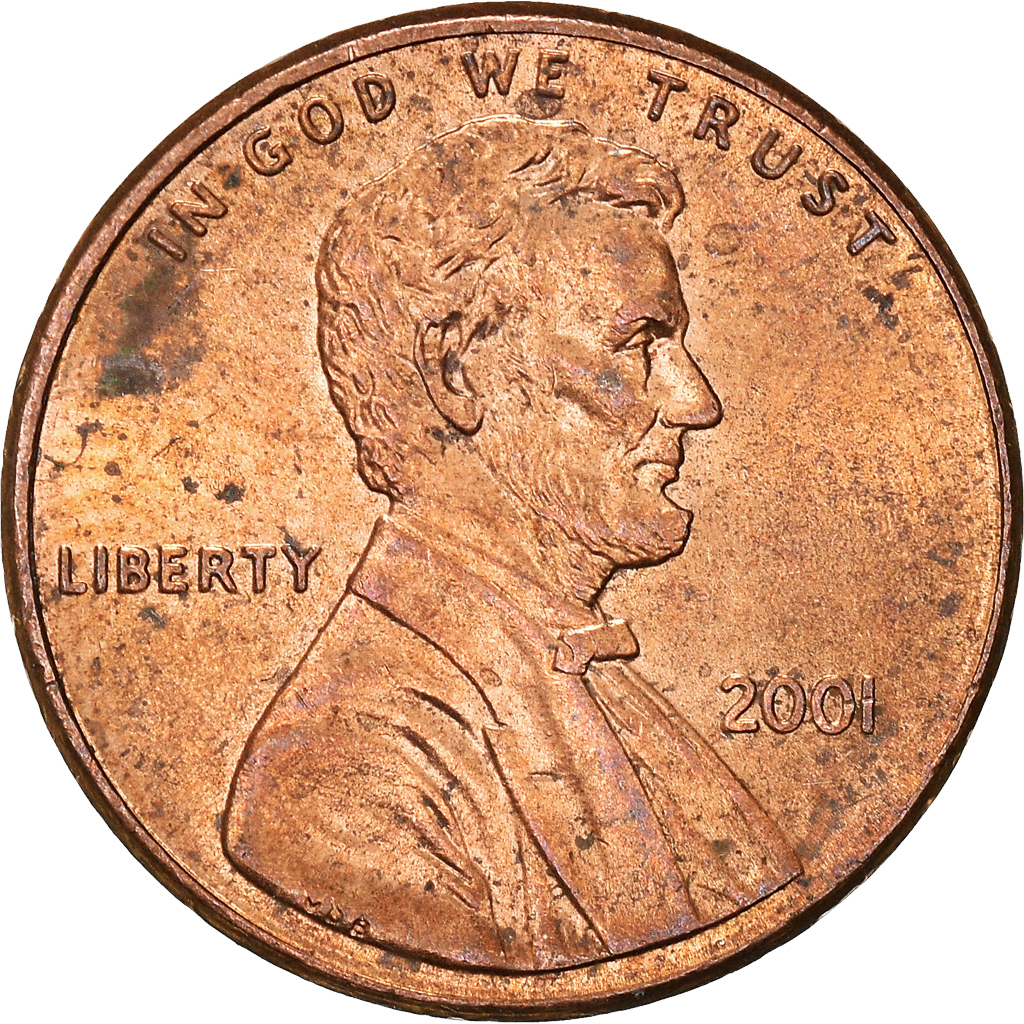 Moneda, Estados Unidos, Cent, 2001