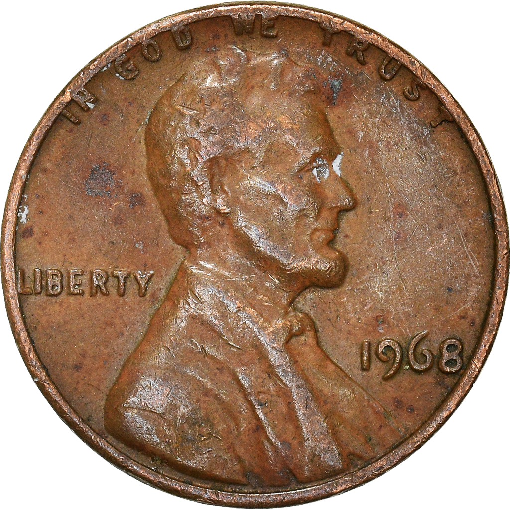 Moneda, Estados Unidos, Cent, 1968