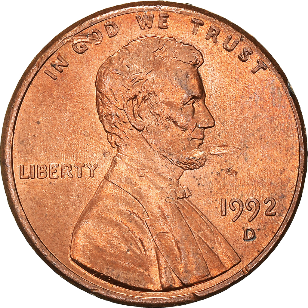 Moneda, Estados Unidos, Cent, 1992