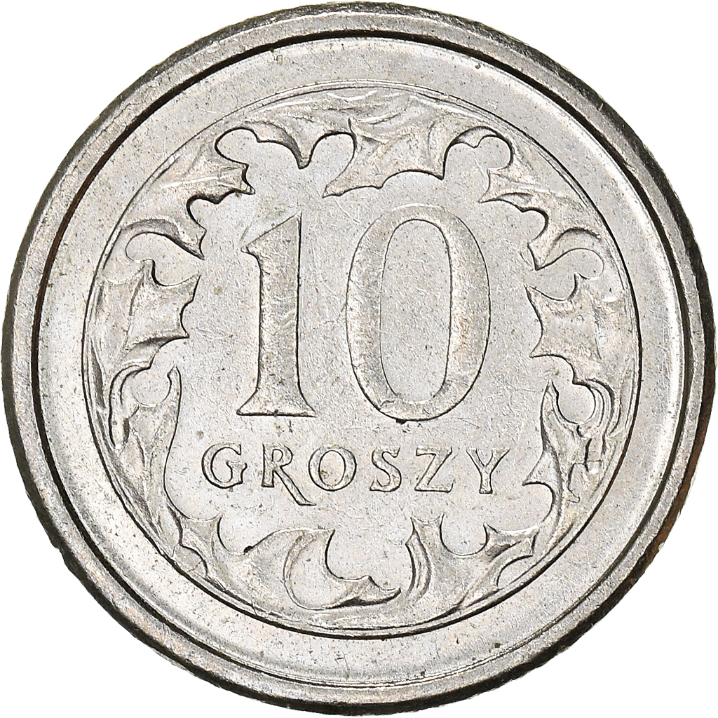 Moneda, Polonia, 10 Groszy, 2007