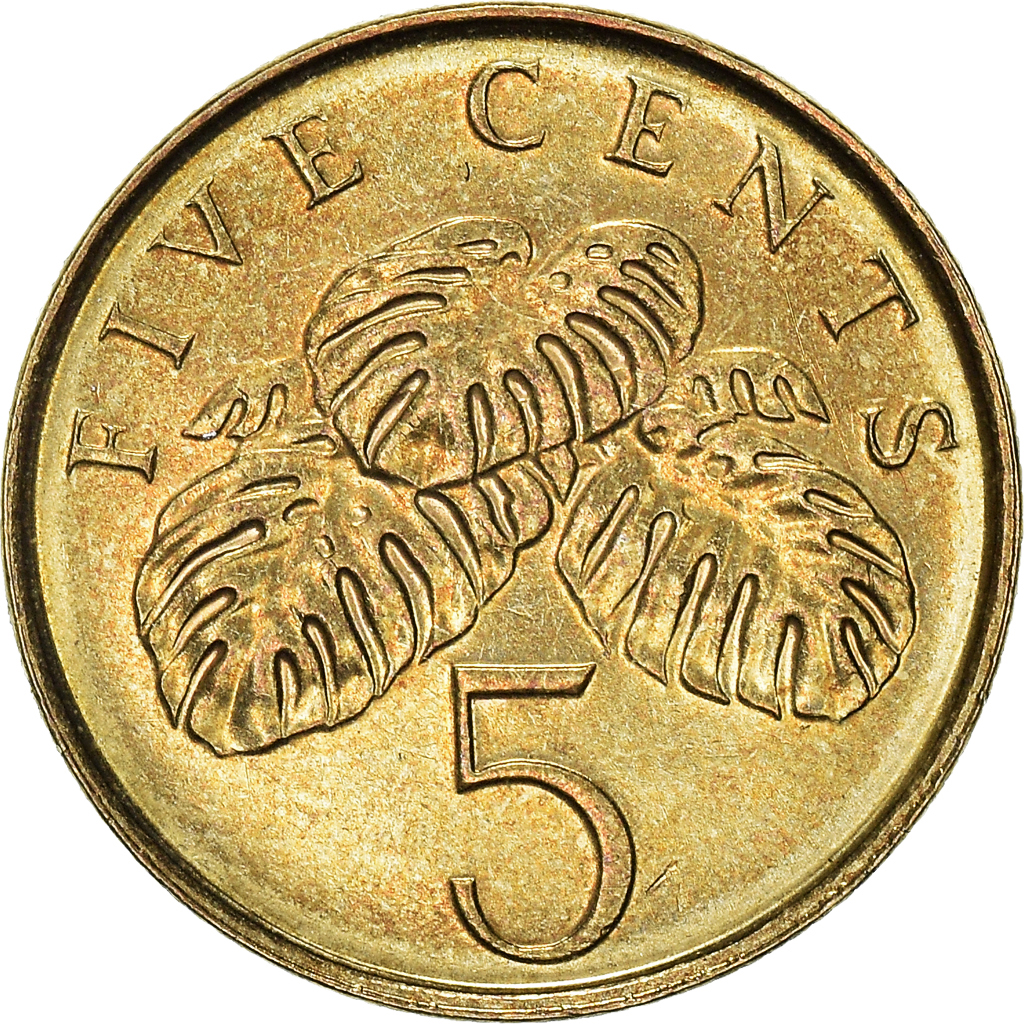 Moneda, Singapur, 5 Cents, 2000