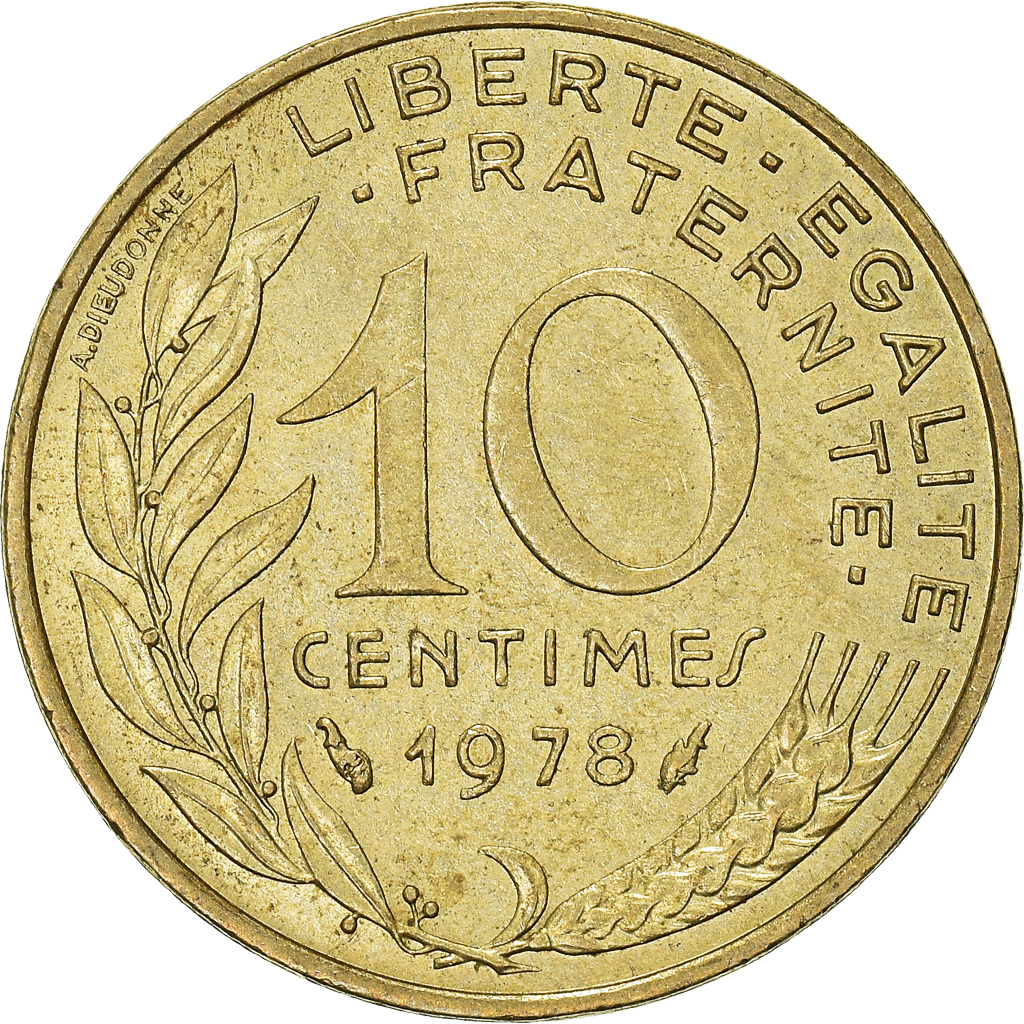 Moneda, Francia, 10 Centimes, 1978