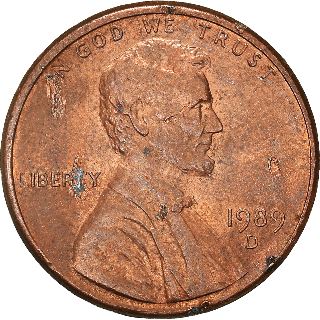 Moneda, Estados Unidos, Cent, 1989