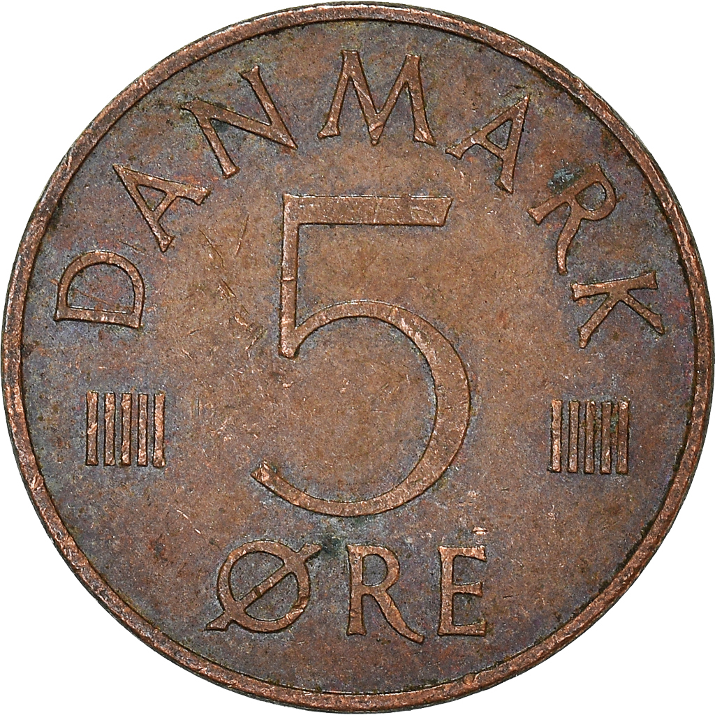 Moneda, Dinamarca, 5 Öre, 1976