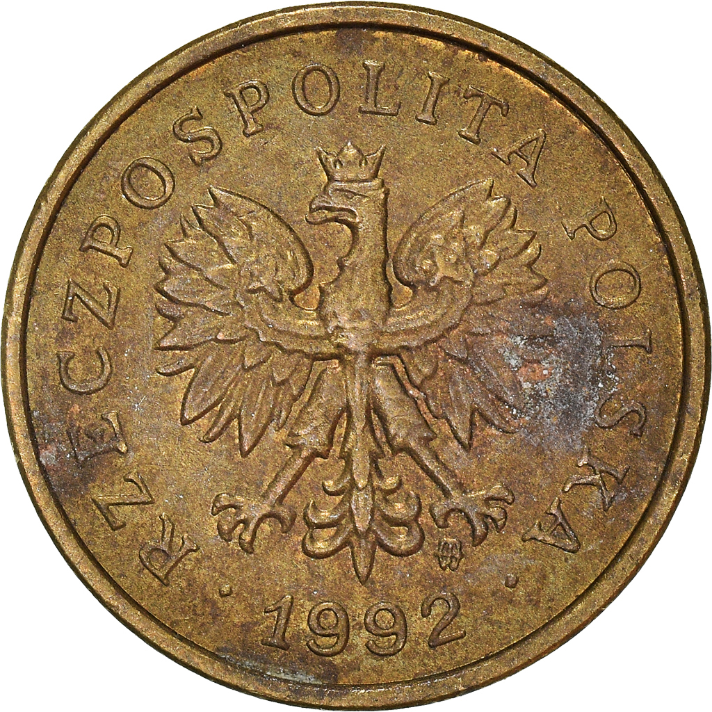 Moneda, Polonia, 2 Grosze, 1992