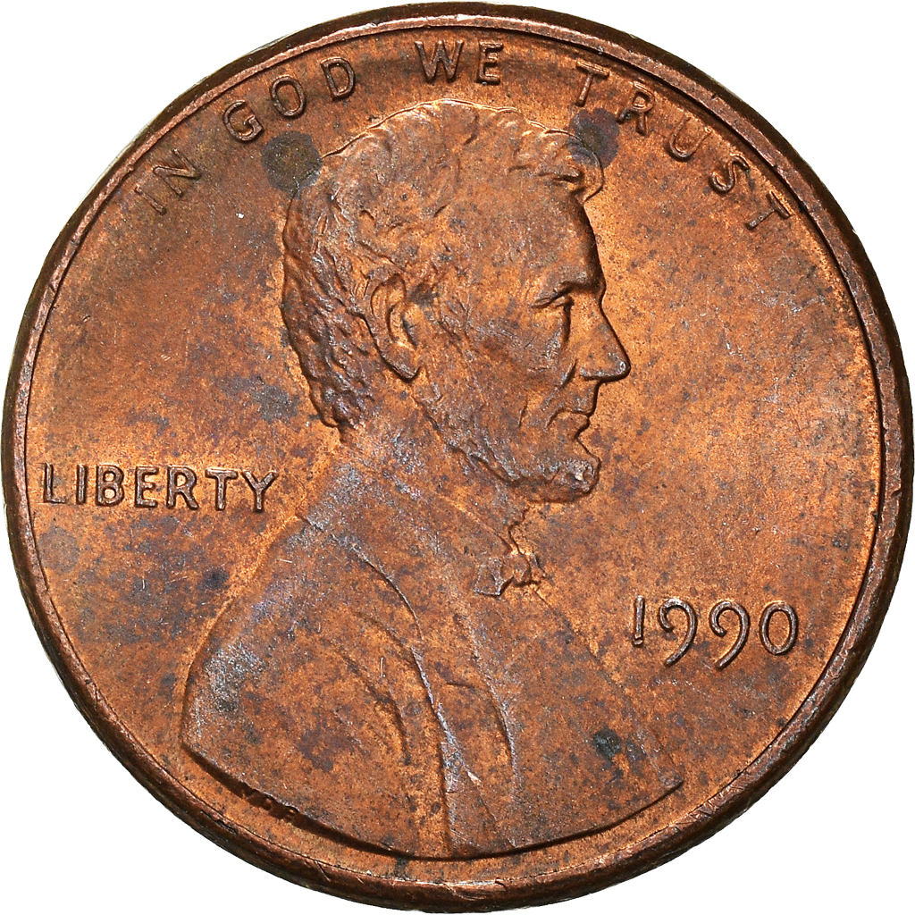 Moneda, Estados Unidos, Cent, 1990