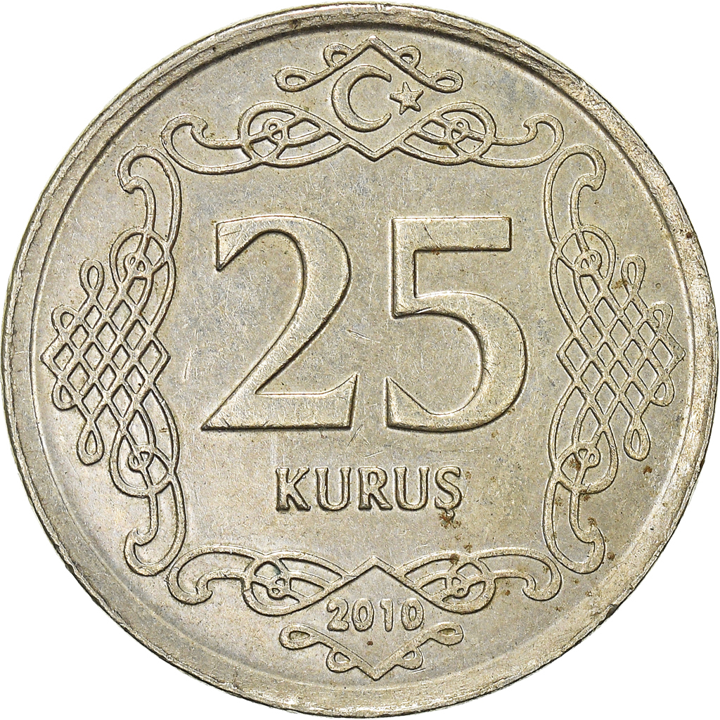 Moneda, Turquía, 25 Kurus, 2010