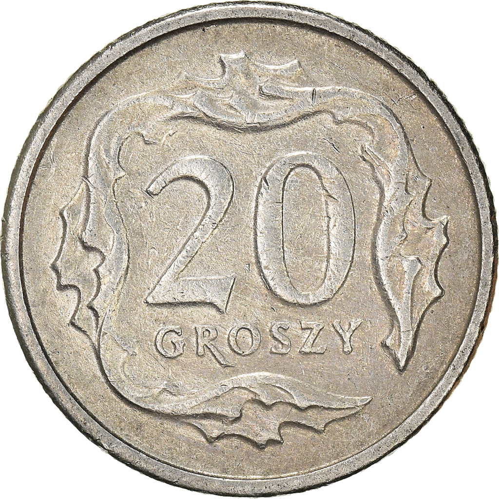 Moneda, Polonia, 20 Groszy, 1992