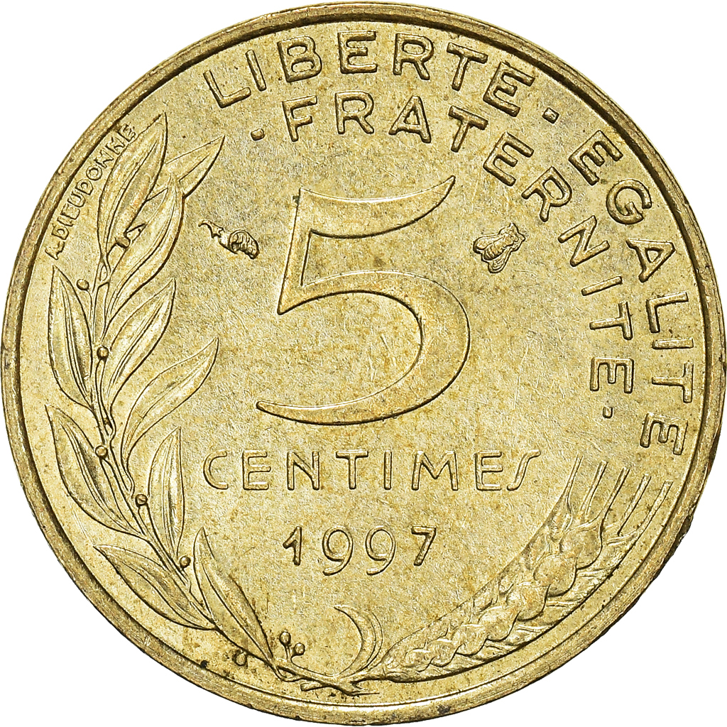 Moneda, Francia, 5 Centimes, 1997