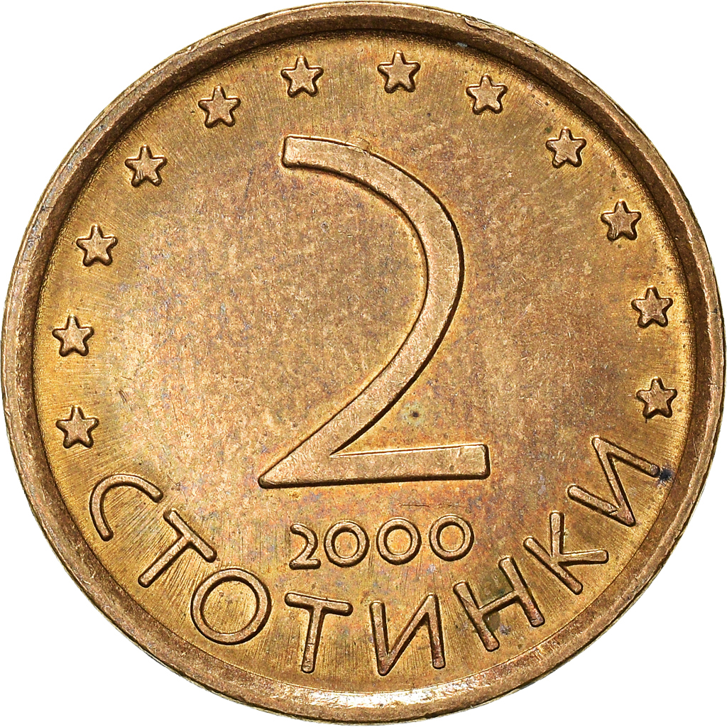 Moneda, Bulgaria, 2 Stotinki, 2000