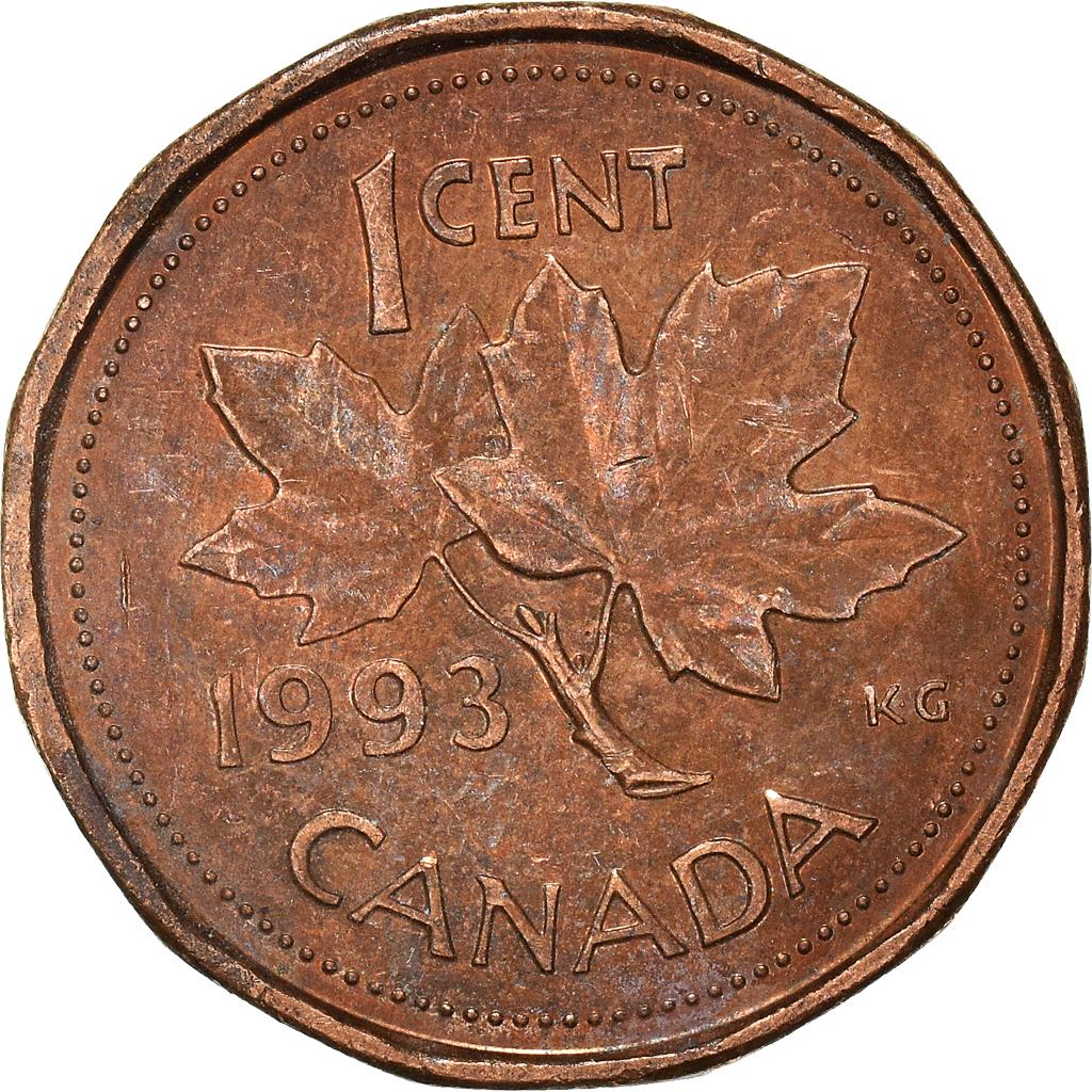 Moneda, Canadá, Cent, 1993