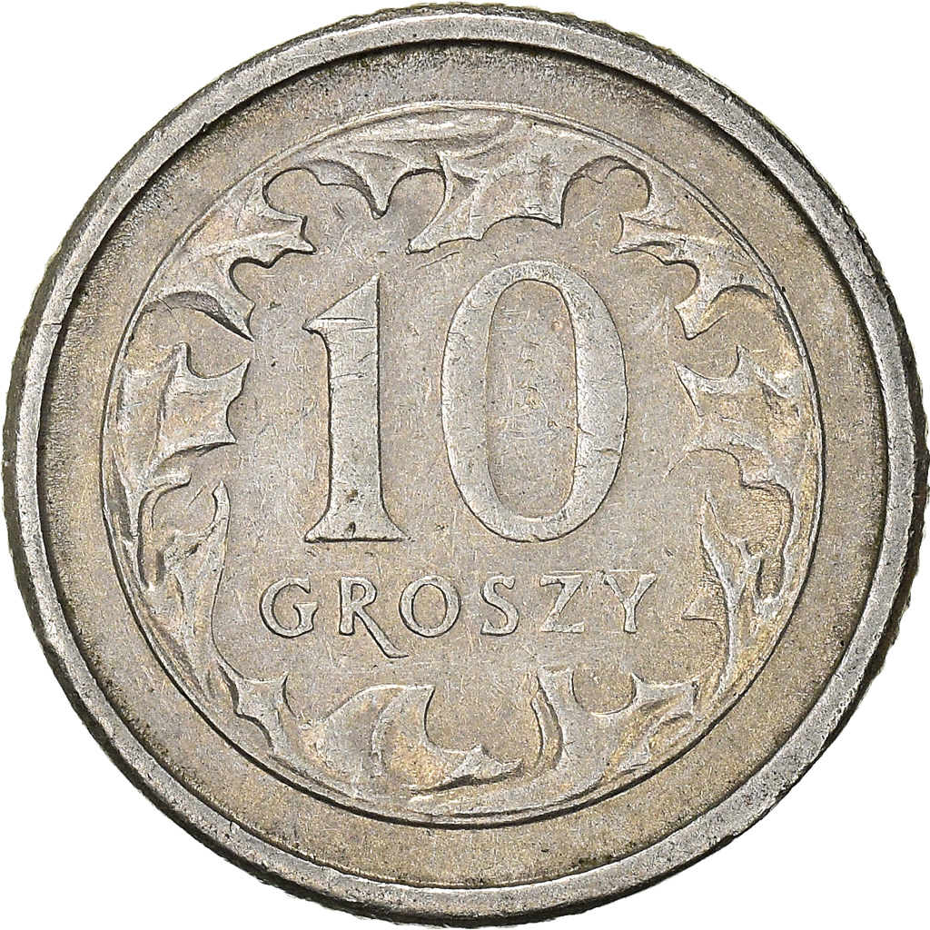 Moneda, Polonia, 10 Groszy, 1992