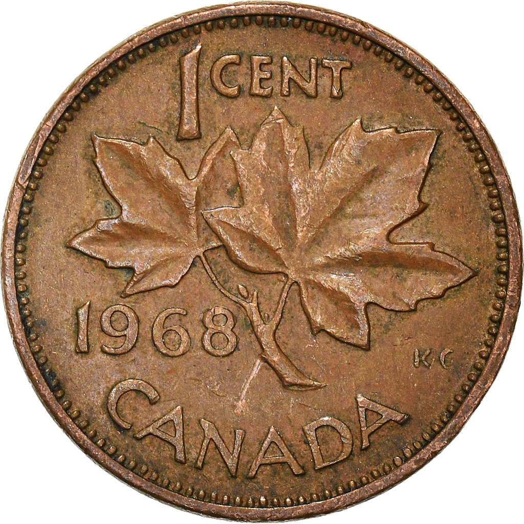 Moneda, Canadá, Cent, 1968