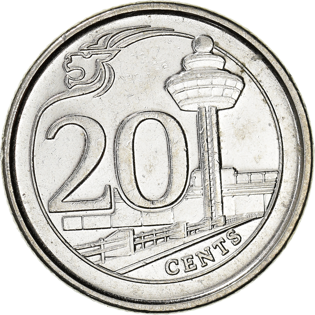 Moneda, Singapur, 20 Cents, 2013