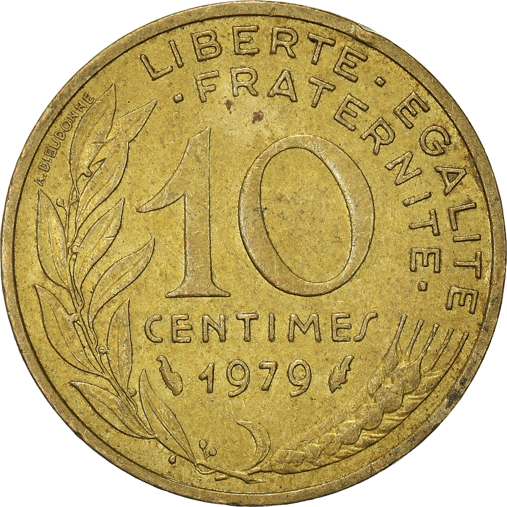Moneda, Francia, 10 Centimes, 1979