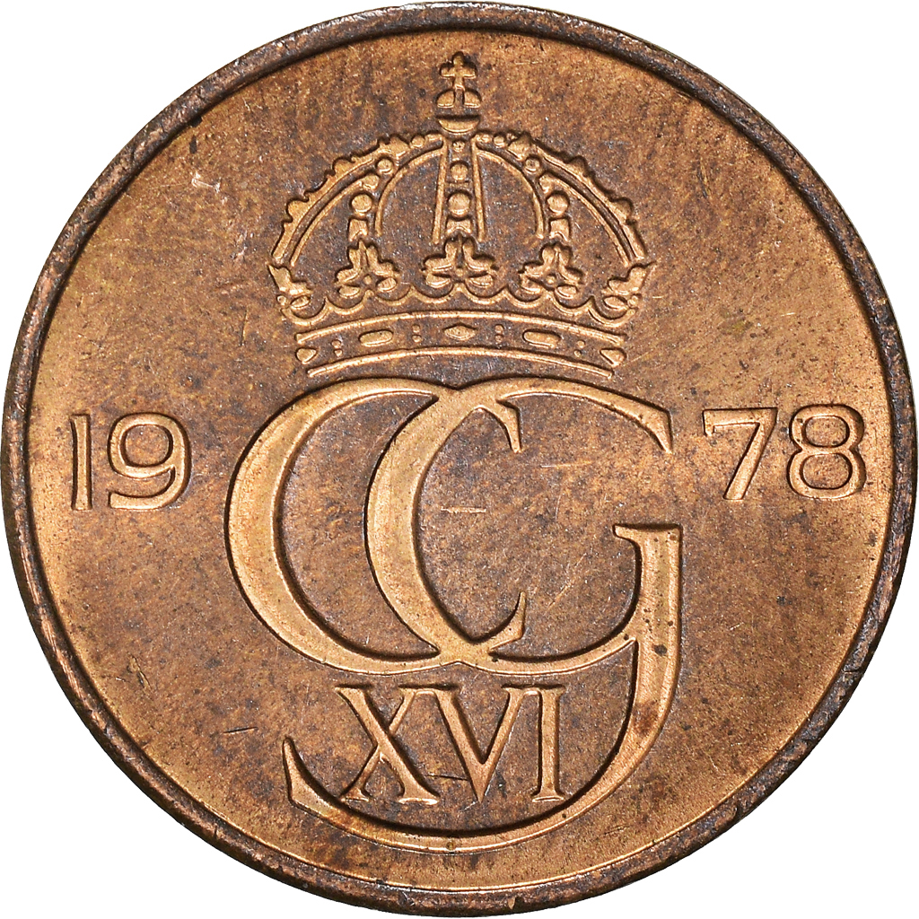 Moneda, Suecia, 5 Öre, 1978