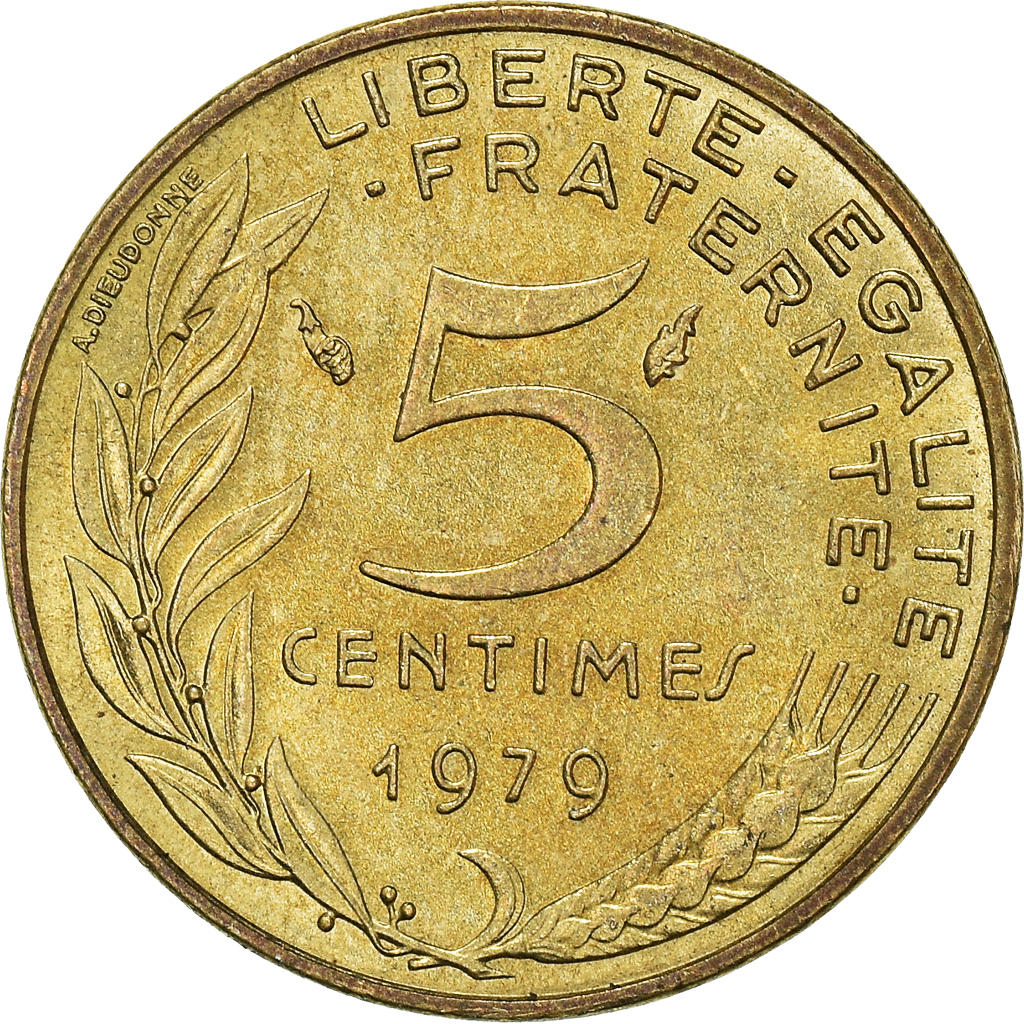 Moneda, Francia, 5 Centimes, 1979