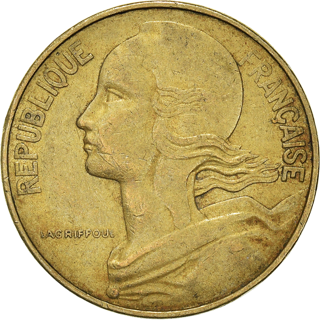 Moneda, Francia, 10 Centimes, 1974