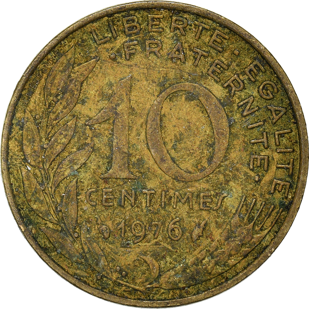 Moneda, Francia, 10 Centimes, 1976