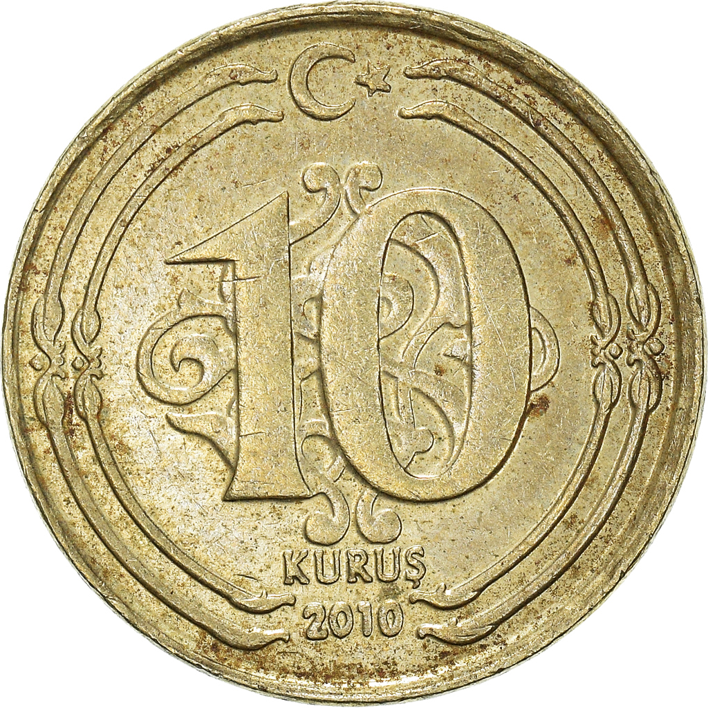 Moneda, Turquía, 10 Kurus, 2010