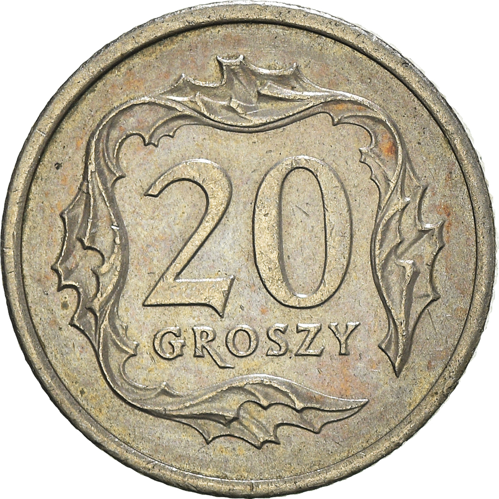 Moneda, Polonia, 20 Groszy, 1992