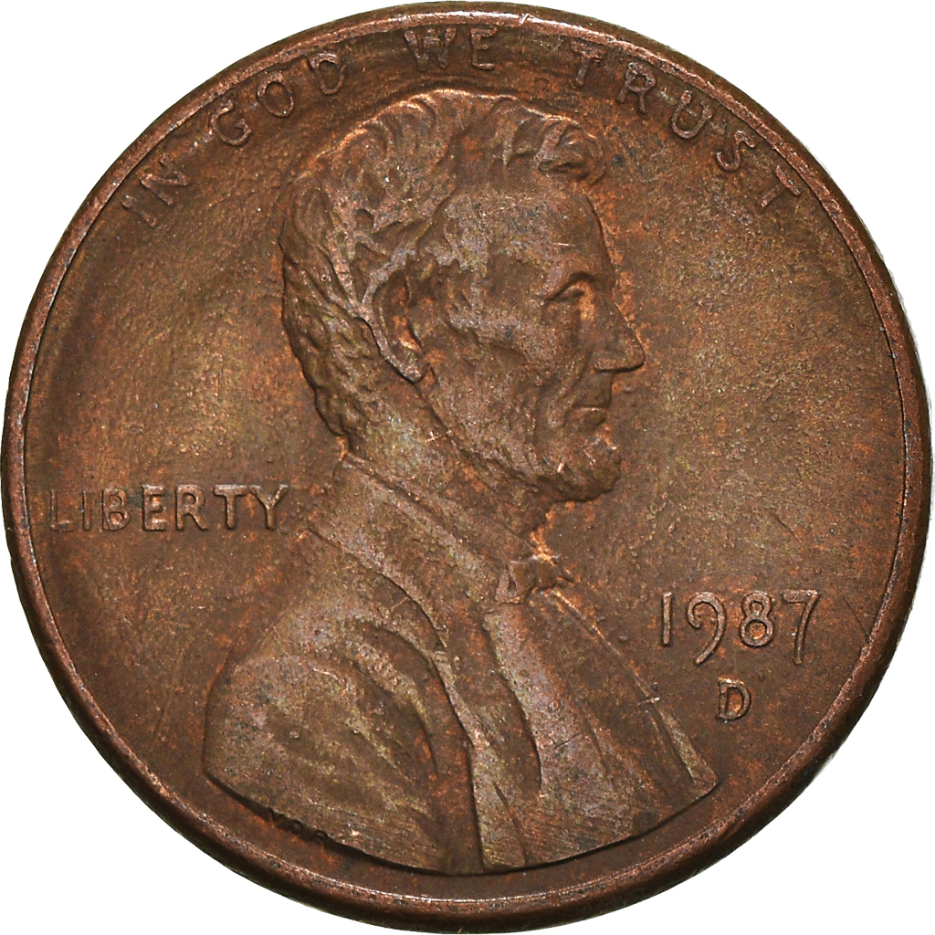 Moneda, Estados Unidos, Cent, 1987
