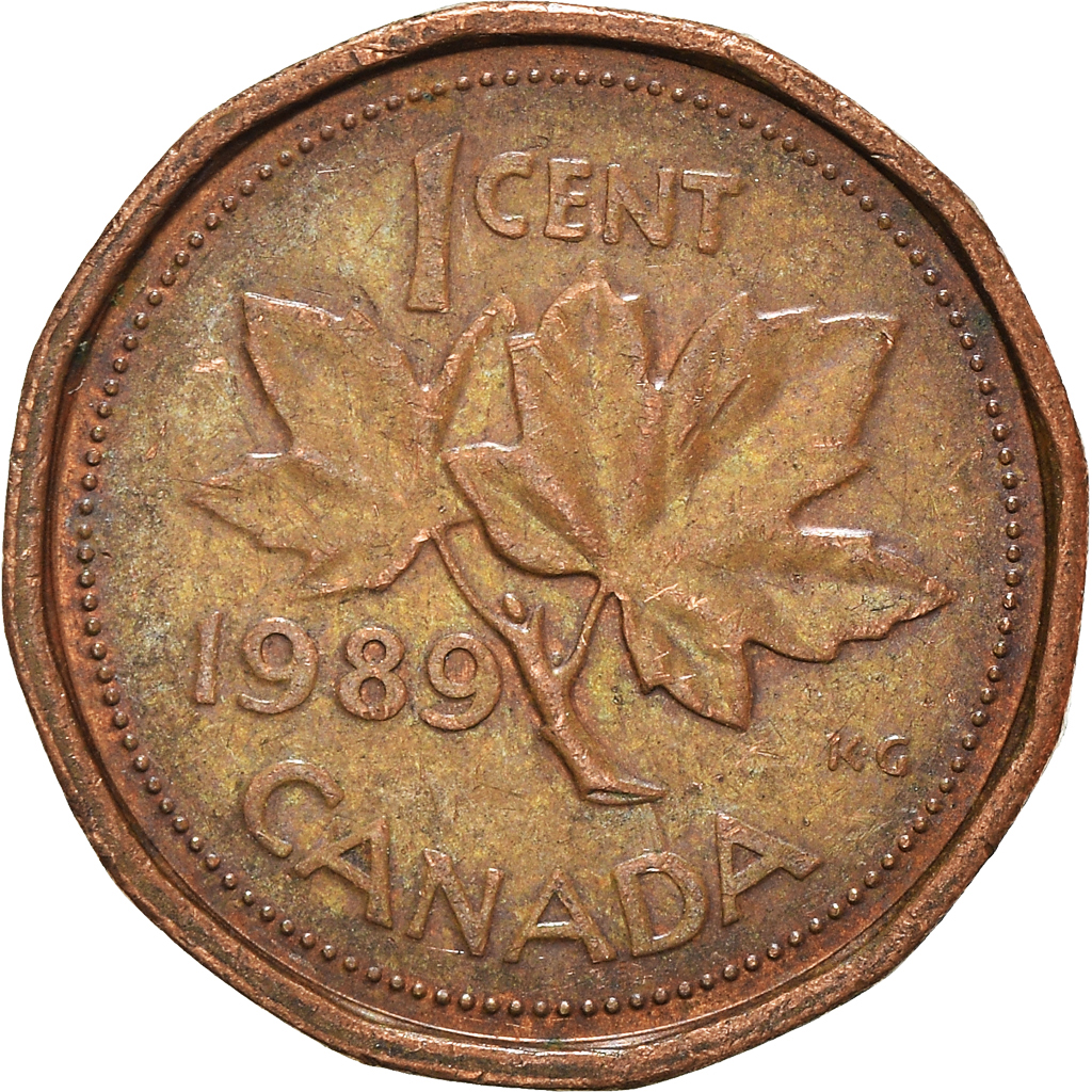 Moneda, Canadá, Cent, 1989