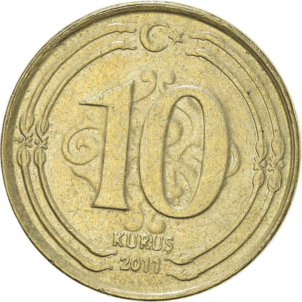 Moneda, Turquía, 10 Kurus, 2011