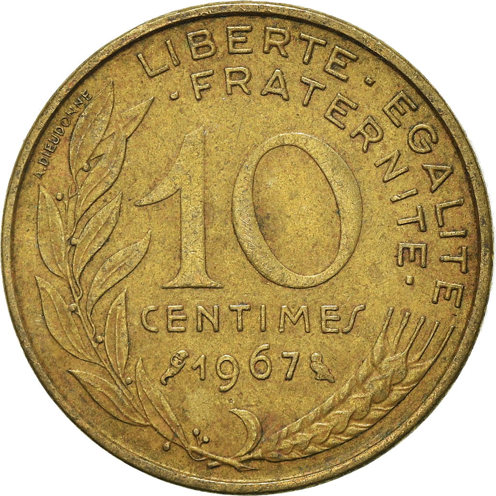 Moneda, Francia, 10 Centimes, 1967