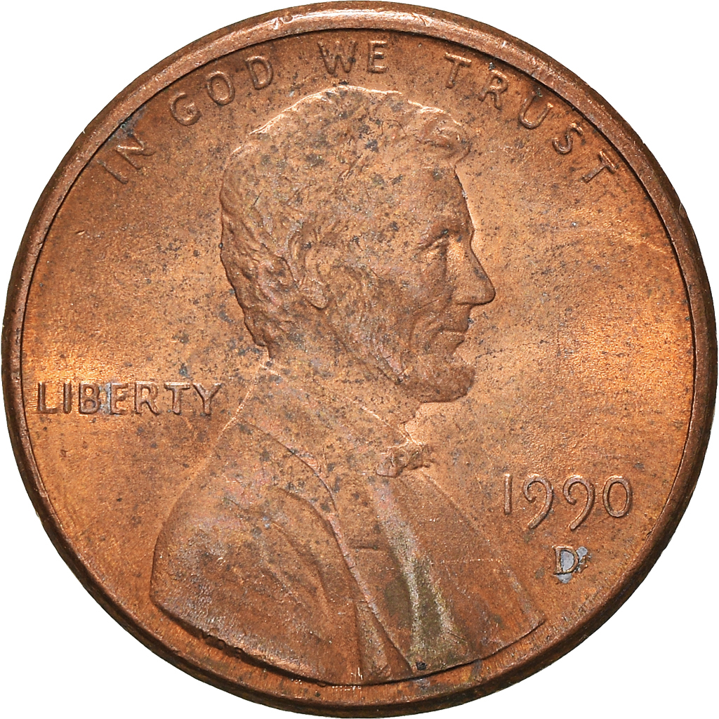 Moneda, Estados Unidos, Cent, 1990