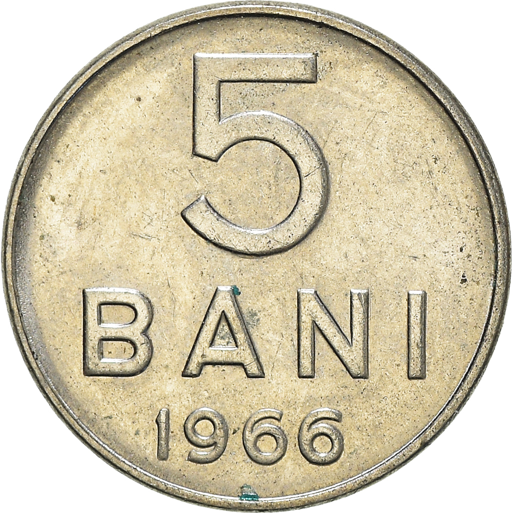 Moneda, Rumanía, 5 Bani, 1966