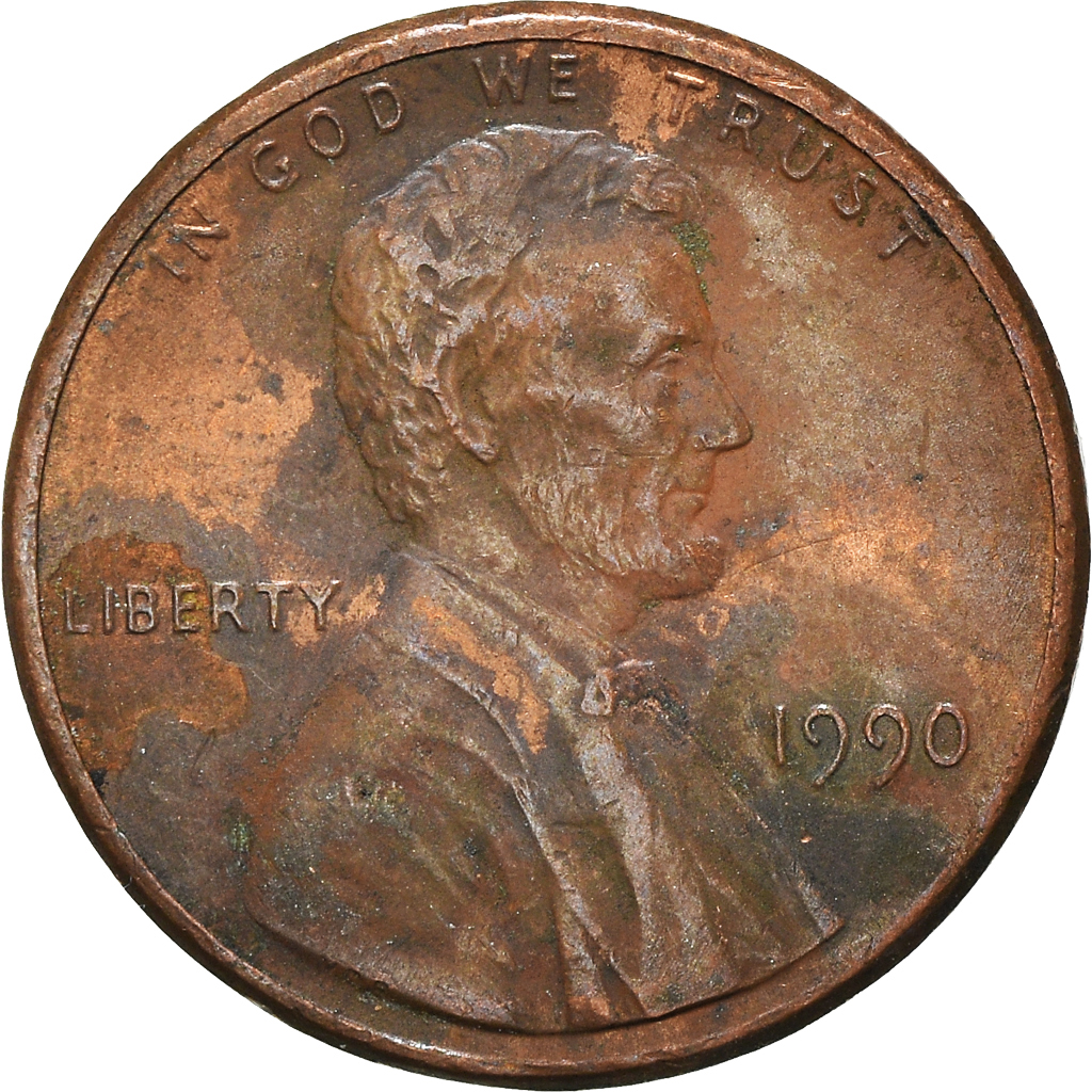 Moneda, Estados Unidos, Cent, 1990