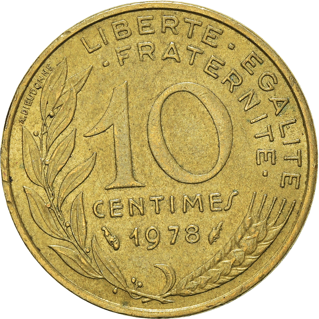 Moneda, Francia, 10 Centimes, 1978