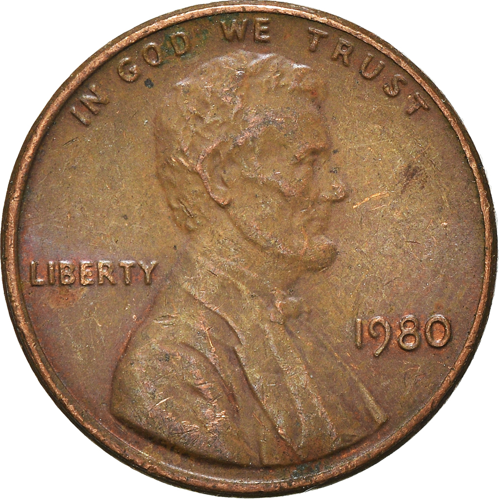 Moneda, Estados Unidos, Cent, 1980