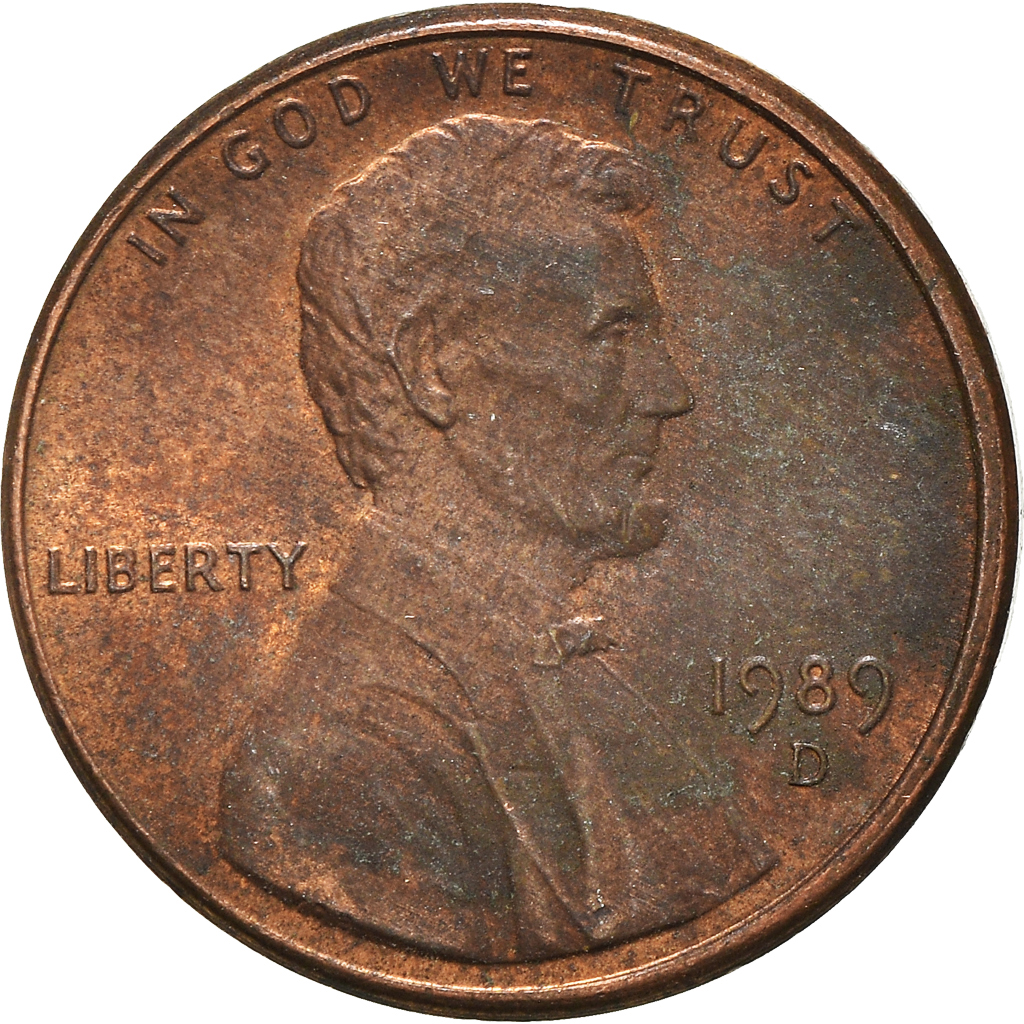 Moneda, Estados Unidos, Cent, 1989