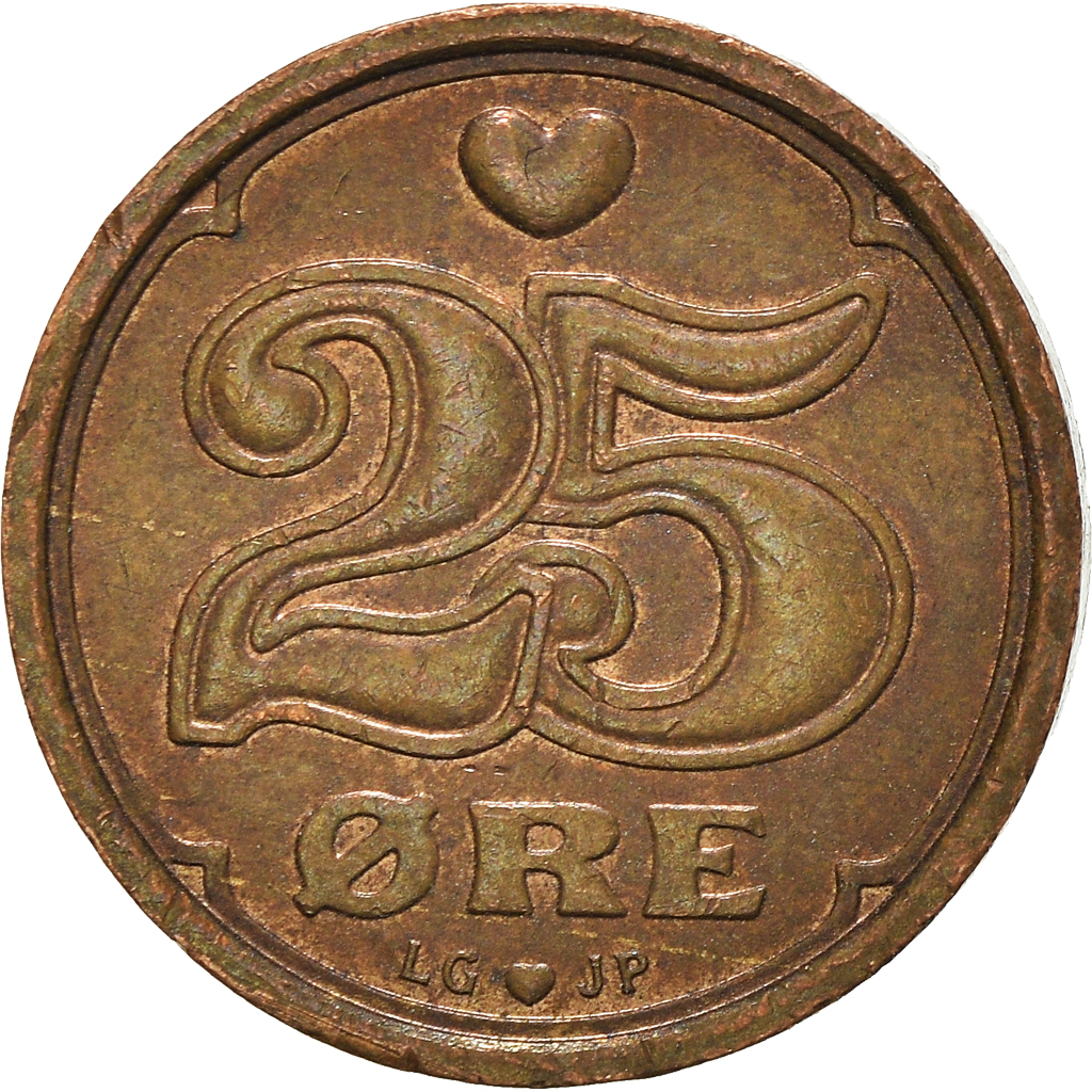 Moneda, Dinamarca, 25 Öre, 1991