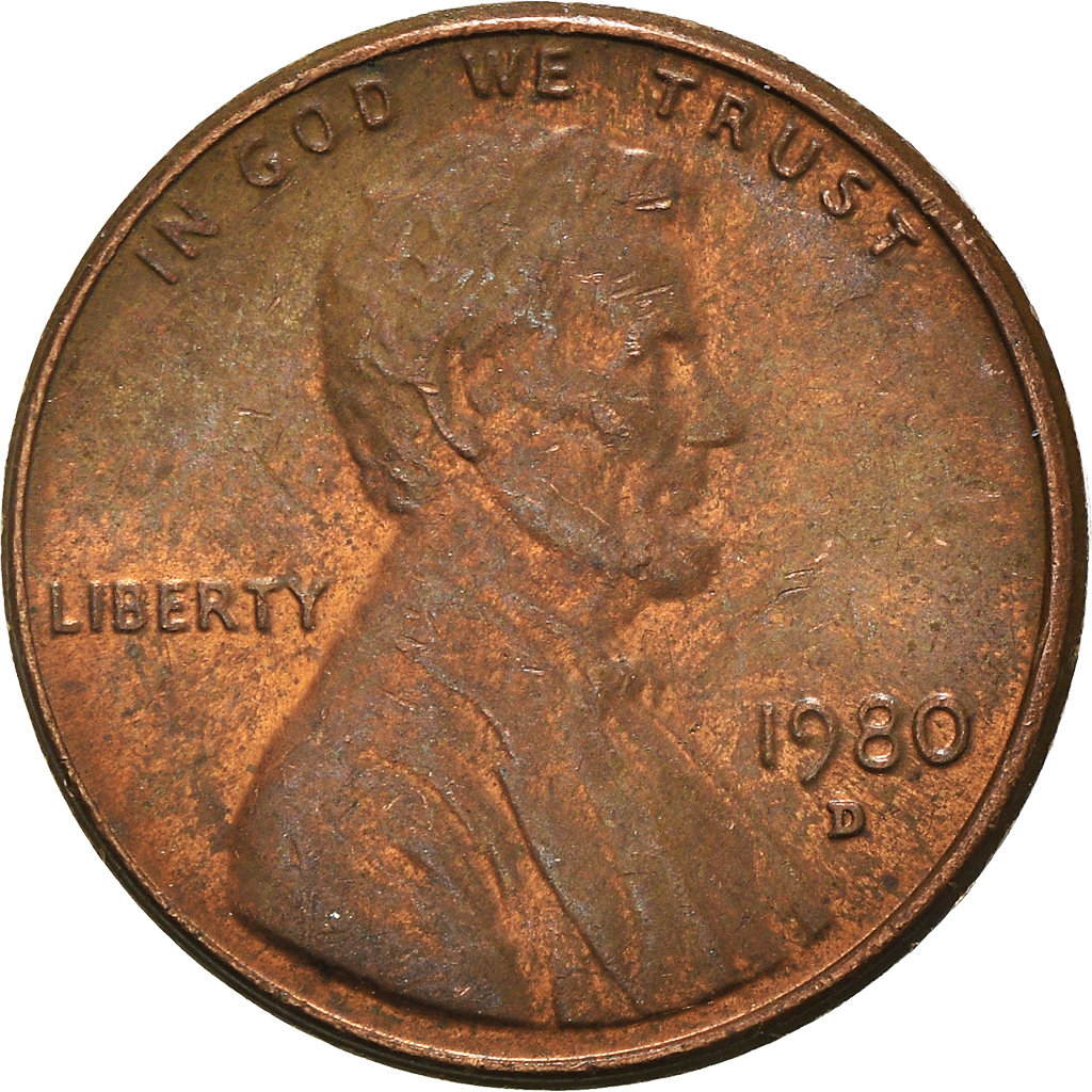 Moneda, Estados Unidos, Cent, 1980