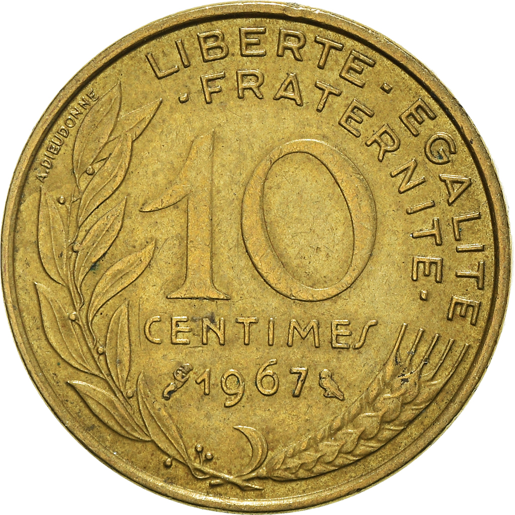Moneda, Francia, 10 Centimes, 1967
