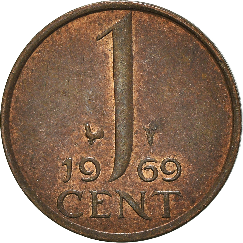 Moneda, Países Bajos, Cent, 1969