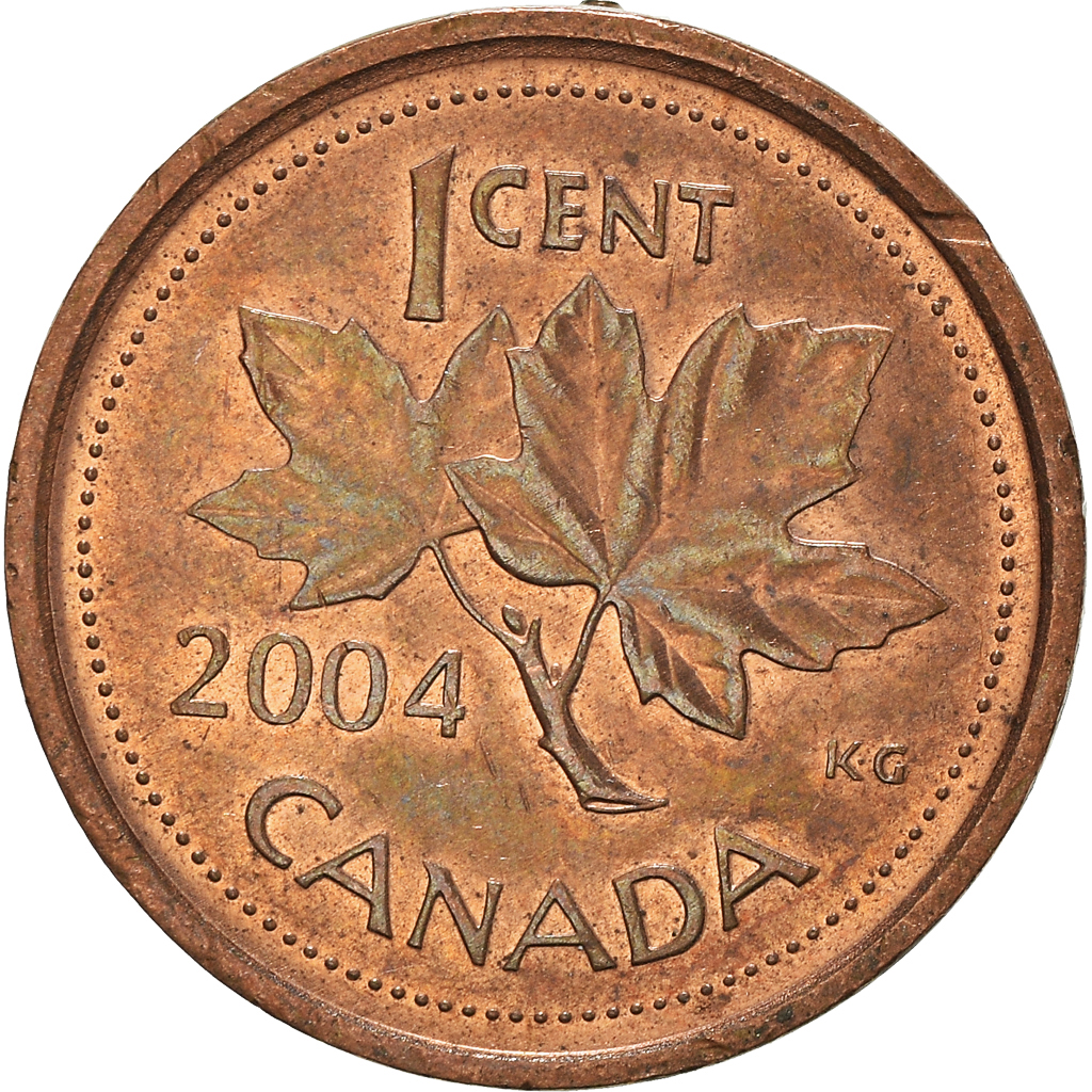 Moneda, Canadá, Cent, 2004