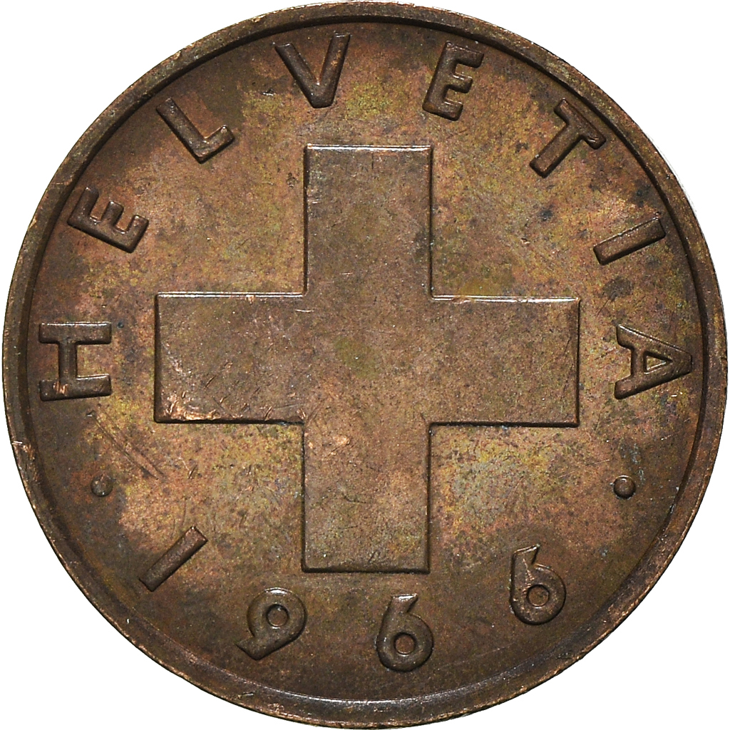 Moneda, Suiza, Rappen, 1966
