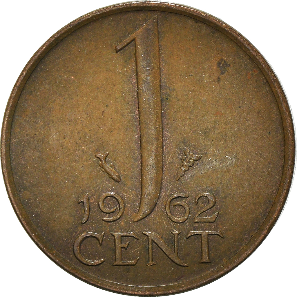 Moneda, Países Bajos, Cent, 1962