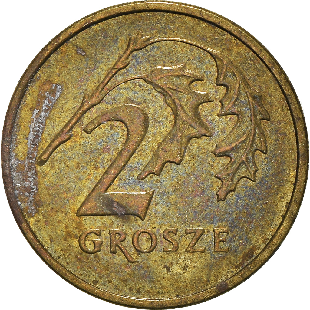 Moneda, Polonia, 2 Grosze, 2004