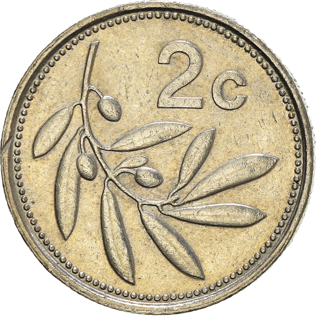 Moneda, Malta, 2 Cents, 1991