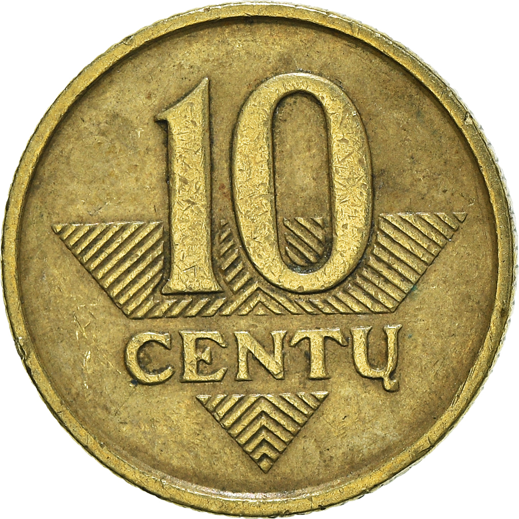 Moneda, Lituania, 10 Centu, 1998